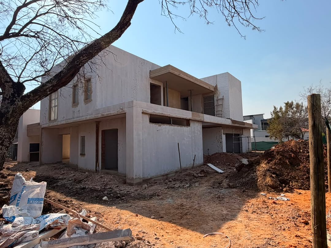 Concrete frame of a modern double storey home